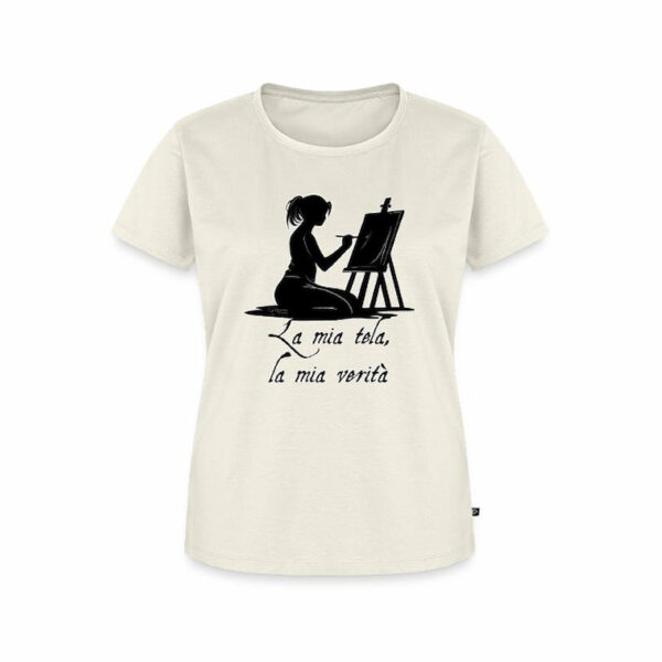 Mockup di t-shirt con silhouette e frase motivazionale La mia tela è la mia verità